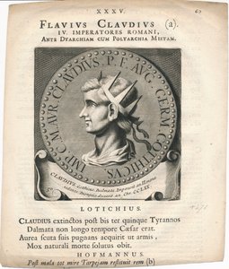 Gravure en médaillon de Marcus Aurelius Claudius Quintillus - Unknown